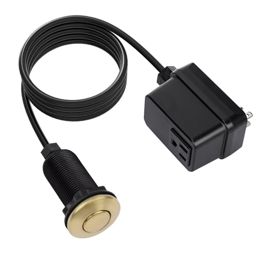 CLEESINK Brushed Gold Long 3.5-Inch Garbage Disposal Switch Button for Food Waste Disposer
