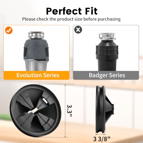 3 3/8" Splash Guard for InSinkErator Evolution 3 Pack EPDM - Black QCB-AM Sink Baffle