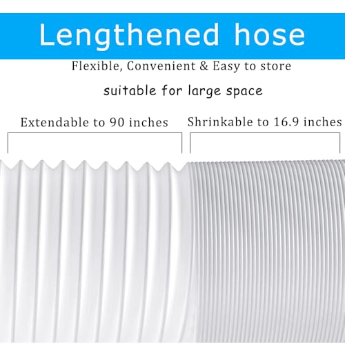 NWESTUN 5.9-Inch Portable AC Exhaust Hose, Expandable Up to 90 Inches, Heat-Resistant, Anti-Clockwise Threaded Ventilation Duct
