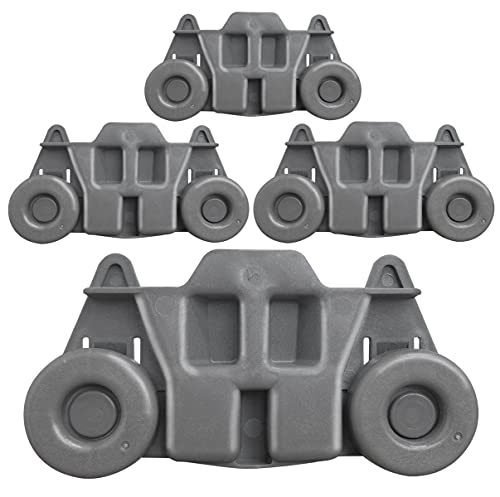 W10195416V 4pk Dishwasher Wheel Replacement for Maytag KitchenAid Whirlpool Kenmore - 1.59in x 2.83in