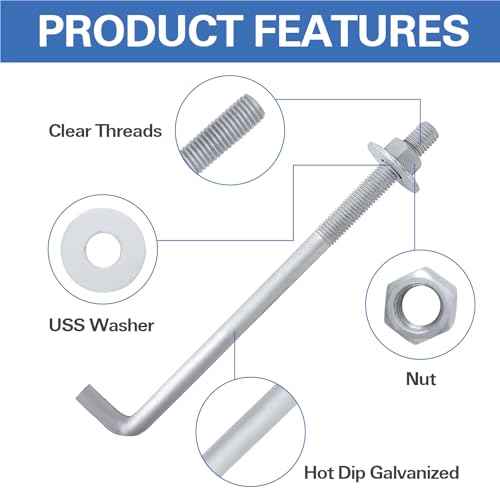 1/2¡± x 10¡± Concrete Anchor Bolts (25 Pack) L Shaped, Hot-Dip Galvanized