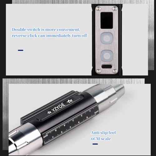 6LED Jade Recognition Flashlight, Outdoor Gemstone Mineral Detection Light with Charged Quantity Display, White Light, Yellow Light, Red Light, Blue Light, 395UV and 365UV UV Pens.