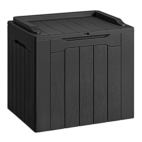 Devoko 30 Gallon Black Resin Outdoor Deck Storage Box Waterproof & Lockable