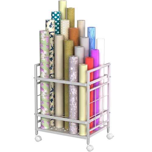Blueprint Storage Rack, Blueprint Holder with Wheels, Used for Storing Blueprint/Carpet/Map/Poster/Architectural Construction Plan, 20 Slots, 2 Brakes, Silent wheel for Home, Office, School(Black)