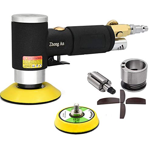 ZHONG AN 3-Inch Mini Air Orbital Sander Dual Action Polisher for Auto Body Black