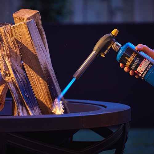 Bernzomatic QuickFire Outdoor Torch, High Output, Wind-Resistant Propane Hand Torch for Lighting Campfires, Grills, Smokers, Fire Pits, and other Outdoor Gatherings (WT3301)