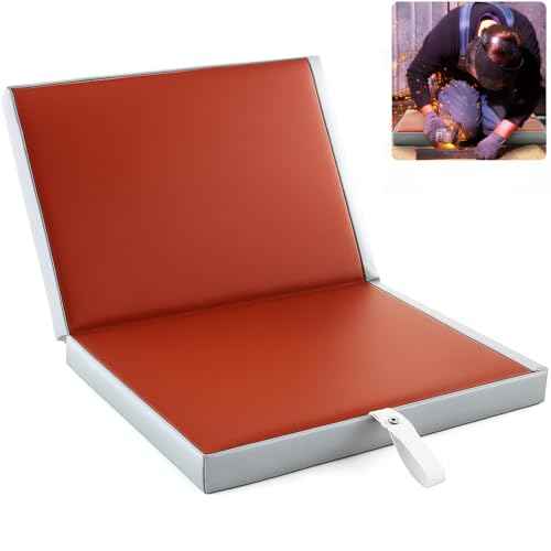 Leinuosen Welding Arm Knee Pad Mat Fire Welding Blanket Fireproof Foldable 16 x 19 Inch Heat Resistant Fabric High Temp Insulation Pad Flame Retardant Soldering Plumbing Protective