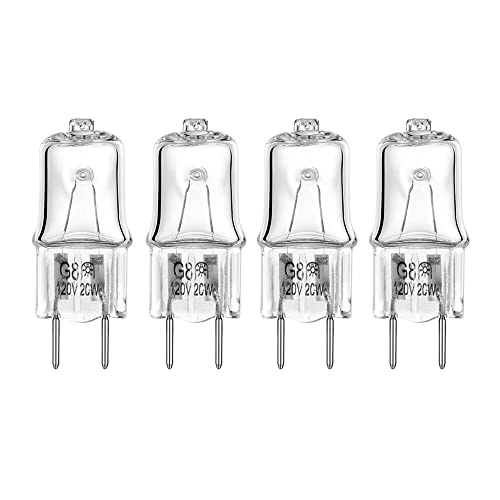 4-Pack 20W 120V G8 Bi-Pin Microwave Light Bulbs for GE/Samsung/Kenmore WB25X10019