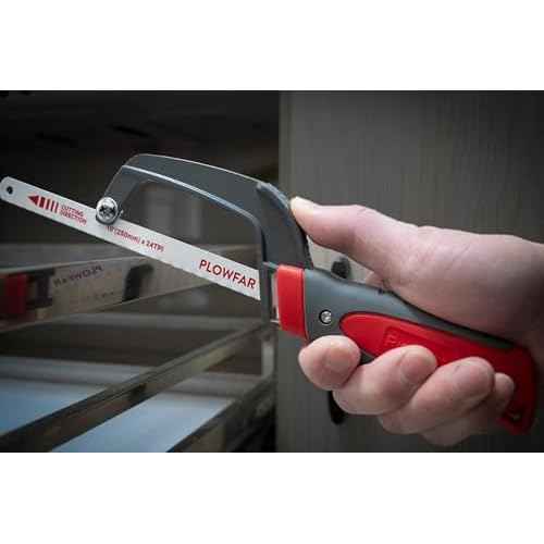 Aluminum Frame Mini Hacksaw with 10" Flexible Bi-Metal HSS Blade for Metal and Wood