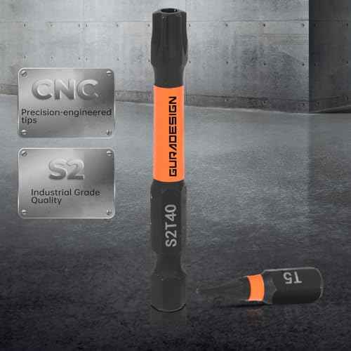 36-Piece Torx Bit Set, Tamper Resistant Star Bits Set,Security Torx Bit Set, T5 - T40, S2 Steel, 1"" and 2.38"" Long, Black, LY024