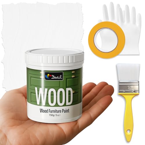 DWIL Matte Finish Furniture Paint - 5 Oz White for Cabinets & Furniture - Water-Based, Non-Toxic, Easy to Apply - Pack of 1