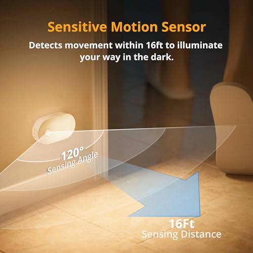 Lyridz Rechargeable Warm White LED Night Light with Motion Sensor - 2 Pack