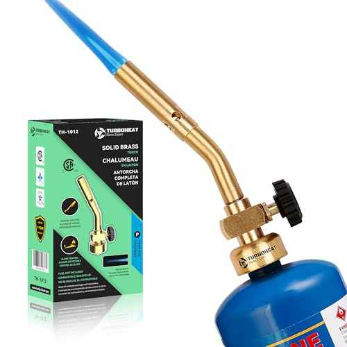 Propane Torch Head Solid Brass Mini Soldering Torch Gun with Precise Pencil Flame Manual Ignition MAPP MAP Gas Torch Fuel on Propane Blowtorch for Welding Wood Work Brazing Torch Lighter Kit