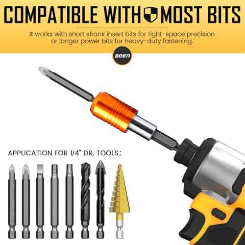boen 2PCS Magnetic Drill Bit Holder, 2.5" Quick Change Drill Extension, 1/4" Hex Shank, for Impact Driver Screwdriver Bits Use