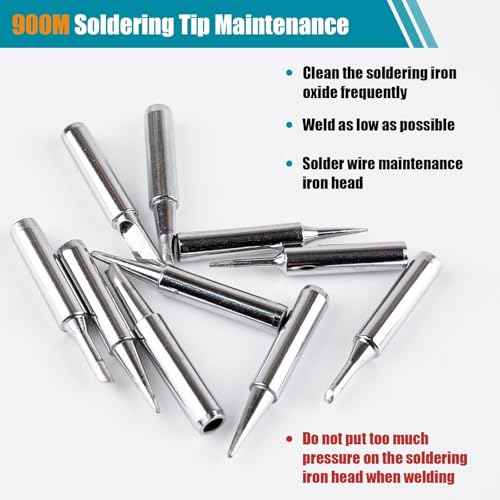 10 Pcs 900M Soldering Iron Tips, Replacement Soldering Tips, Compatible with HAKKO, Atten, Quick, Aoyue, Yihua, Vastar, and Major (Silver)