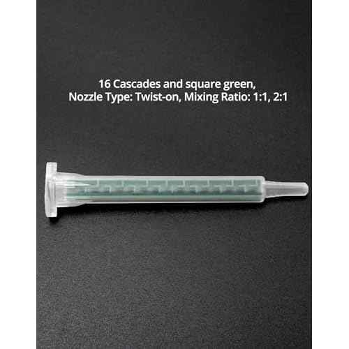 QWORK Static Mixing Nozzle Tip, 50 Pcs Mixing Epoxy Adhesive Applicator Nozzle,Mixer Plastic Resin Mixing Tip for AB Gun 50ml/1.7oz(1:1/1:2Ratio)