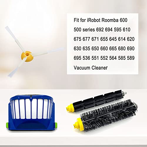 Replacement Parts Kit for iRobot Roomba 600/500 Series – 2 Bristle & 2 Beater, 6 Filters, 6 Side Brushes (2+6+6) – Rjnlsc