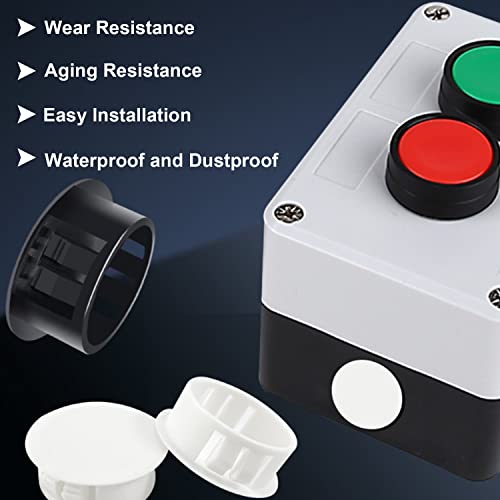 White Nylon Plastic Hole Plugs Set 190Pcs 9 Sizes Panel Knockout Locking Caps