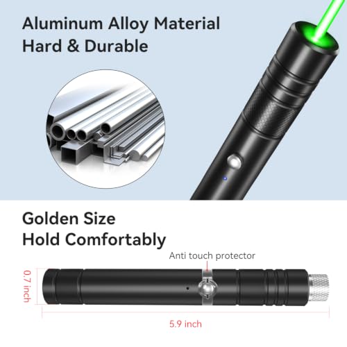MIPREZT Professional Rechargeable Green Laser Pointer Long Range for Presentations & Astronomy - Variation 1