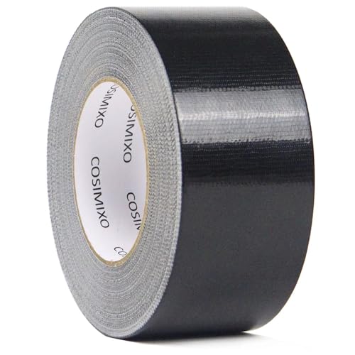 COSIMIXO 1-Pack Black Heavy Duty Duct Tape,2in x 55yds, Strong, Flexible, No Residue, All-Weather and Tear by Hand - Bulk Value for Repairs, Industrial, Professional Use