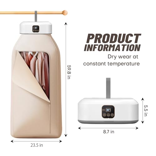 Rolitwils Portable Clothes Dryer - Standard Model Compact Foldable Electric Travel & Home Drying Machine with Remote