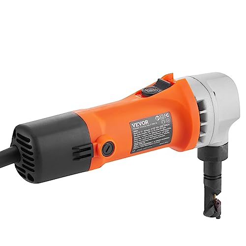 VEVOR Sheet Metal Nibbler, 550W, 2200 RPM Speed, 360 Degree Rotation Electric Nibbler Metal Cutter, Lightweight, Straight Curve and Circle Cutting for Stainless Steel, Aluminum, Plastic, Wood Board