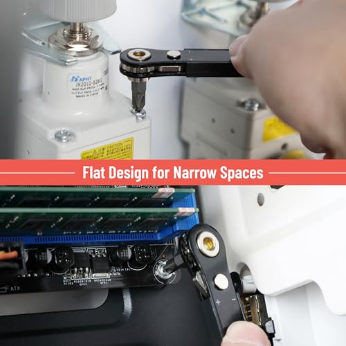 Bates Choice Mini Ratchet Set, 34 pcs, 1/4-Inch Drive, Cr-V Steel, Security Bit Set, Right Angle Screwdriver, 90 Degree Screwdriver, Torx Plus/Torx/Phillips/Slotted, Red Storage Box