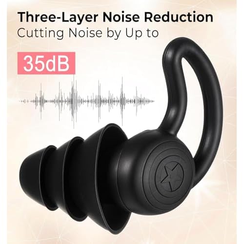 Kid Ear Plugs, 4 Pairs Kids Loop Earplugs, Reusable Kids Noise Cancelling `& Adult Noise Reduction, Sleeping, Concerts, Travel, Swimming (Black, Pink, Green, Gray)