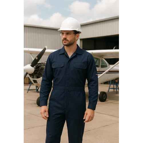 Just In Trend Classic Safety Work Coverall - Long Sleeve - 100% Cotton - 7 oz