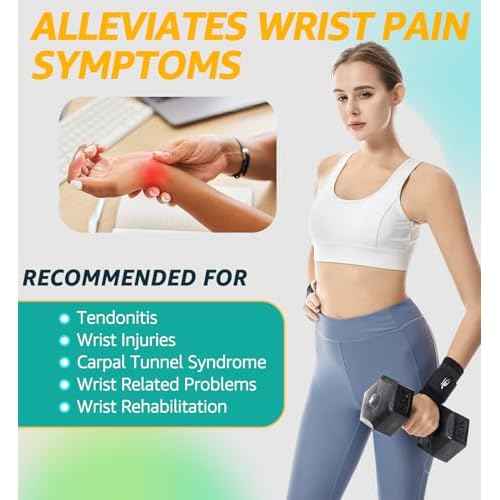 HiRui Wrist Brace/Wraps Wrist Compression Strap and Support for Work Fitness Weightlifting Sprains Tendonitis, Carpal Tunnel Arthritis, Pain Relief, Adjustable Wristbands 2 PACK (Black, M)