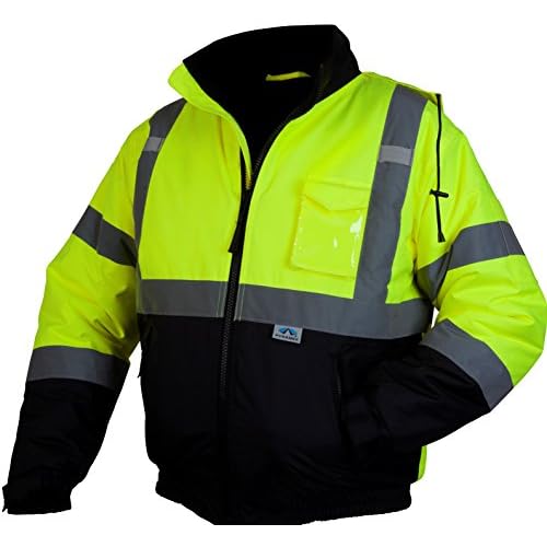 Pyramex Safety RJ3210X4 RJ32 Series Jackets Hi-Vis Lime Bomber Jacket with Quilted Lining- Size 4X Large