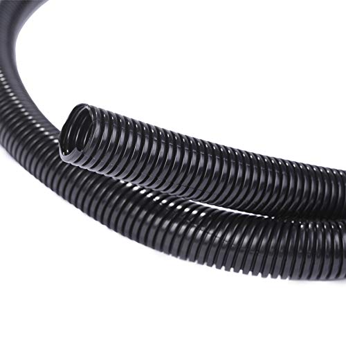 Alex Tech 25ft 1/4 Inch Split Wire Loom Tubing - Black, Flexible Cable Protection