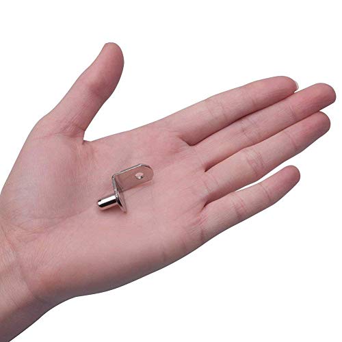 Cerpourt 40 Pcs Nickel Plated 1/4 Inch Shelf Support Pegs, L-Shaped Brackets for Cabinets & Bookcases, Silver