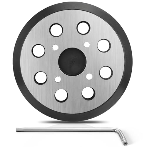 1 Pack 5" 8 Hole Replacement Sander Metal Pad Compatible with Milwaukee 6021-21 6034-21 2648-20 2648-21 Orbital Sander Hook and Loop Replacement Part #51-36-7100 (4 Screw Holes Sander Pads)