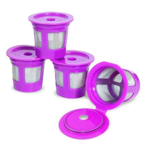 Perfect Pod 1-Stream Cafe Save Reusable K Cup Pod Coffee Filters - Refillable Coffee Pod Capsules with Built-In, Integrated Mesh Strainer for use with Keurig & Select Single Cup Coffee Makers, 4-Pack