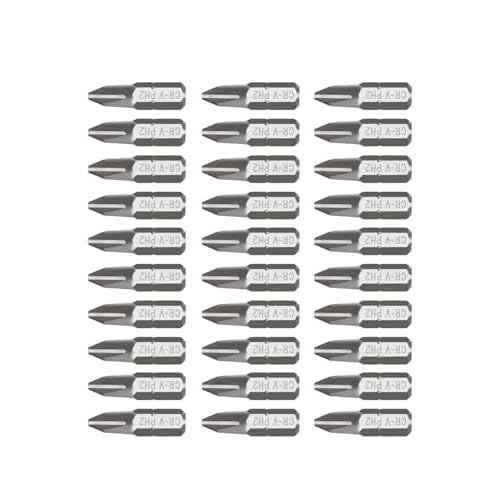 ROTATION 30-Piece Phillips #2 Bit Set PH2, Impact Grade, 1/4-inch Hex Shank, Chrome Vanadium Steel