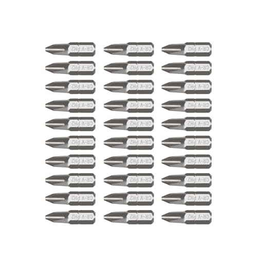 ROTATION 30-Piece Phillips #2 Bit Set PH2, Impact Grade, 1/4-inch Hex Shank, Chrome Vanadium Steel