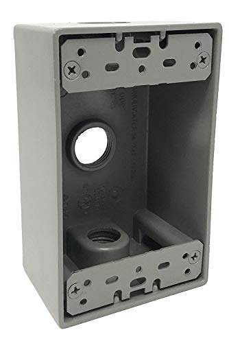 Sealproof 1-Gang Weatherproof Exterior Outlet Cover & Box Kit - Lockable, Horizontal/Vertical Use