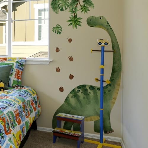 Large Watercolor Dinosaur Wall Decal Sticker, Dino Footprint Neutral Nursery Toddler Playroom Wall Decor