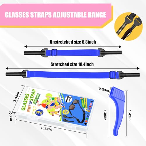 kids eye glass Strap with storage box No Tail sunglass Strap Eyeglass Holder Around Neck-Adjustable Eyewear Retainer
