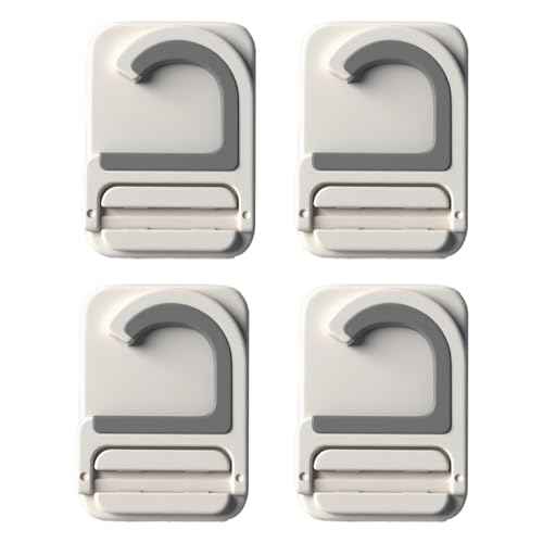 4pack Mop and Broom Holder Wall Mount Self Adhesive - No Drill Mop and Broom Handle Gripper, Household Cleaning Organizer for Organization and Storage, Holds up to 6 lb