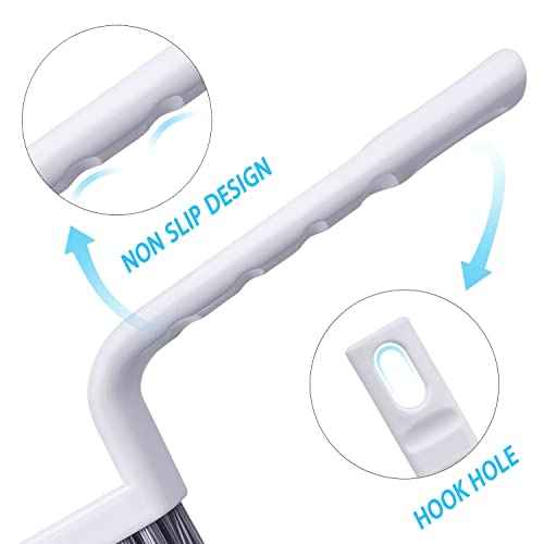 Grout Cleaner Brush V Shape, Stiff Grout Cleaning Brushes for Tile Floor, Handheld Grout Scrub Brush Set for Shower, Bathroom, Kitchen, Household Use,2 pcs