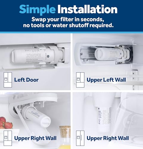 GE XWFE Refrigerator Water Filter 1-Pack - Genuine Fit & Reduces 70+ Impurities