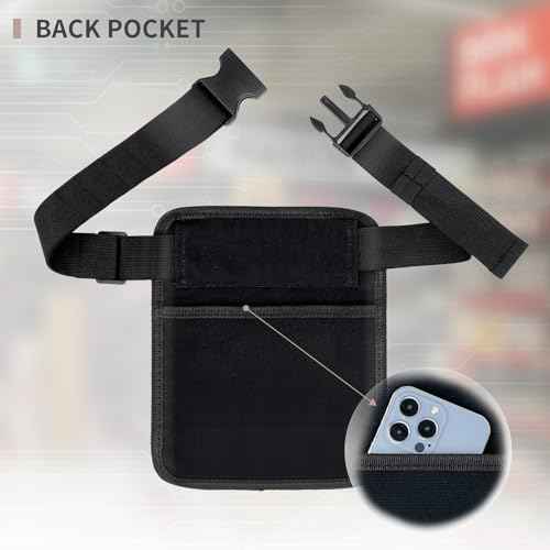 Restaurant Waiter Waist Money Pouch Bag, Serving Apron, Check Holder with Multiple Pockets, Adjustable Belt for Waitress