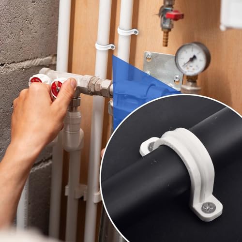 15 Pcs 3/4 Inch Pipe Clamps with Screws PVC Conduit Clamp Pipe Strap, for Fixing Pipe Cable Wires Flexible Conduit