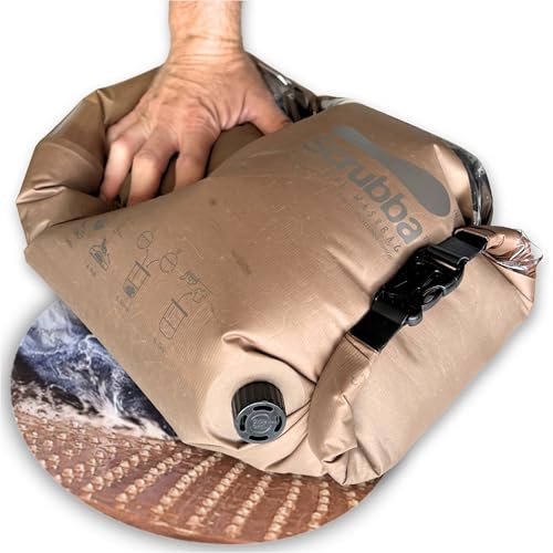 Scrubba Portable Travel Wash Bag with Internal Washboard - Lightweight & Compact Camping Laundry Solution