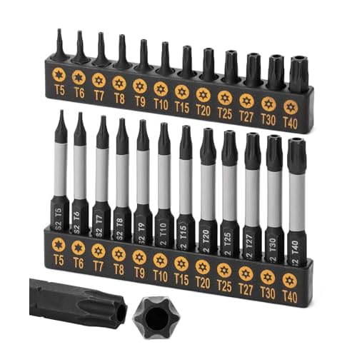 Bates Torx Bit Set, 24pc T5-T40, Tamper Resistant, Security Torx Bits