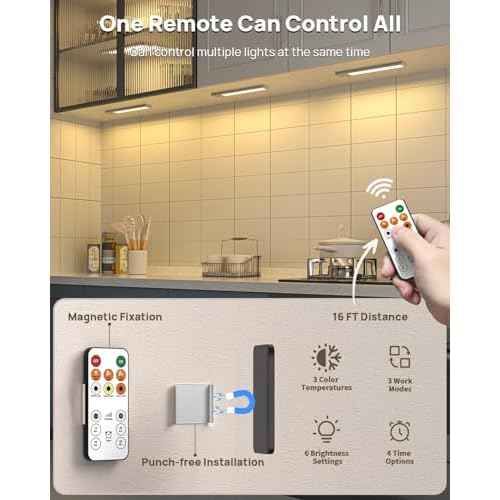 Under Cabinet Lights Wireless,Motion Sensor Light Indoor Closet Lights with Remote Control,3 Color Temps,LED Rechargeable Battery Operated,Under Counter Lights for Kitchen,Wardrobe,Stairs,5 Pack
