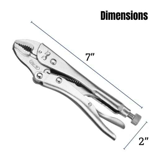 Mr. Pen- 7 Inch Curved Jaw Alloy Steel Locking Pliers with Wire Cutter and Adjustable Wrench