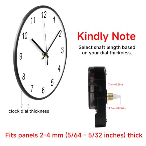KAKUPPA Quartz Clock Replacement Movement Set with 14.5mm Shaft, High Torque DIY Parts